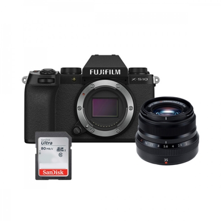 Fujifilm X S10 Body Only Bundling XF 35mm f2 Memory Black